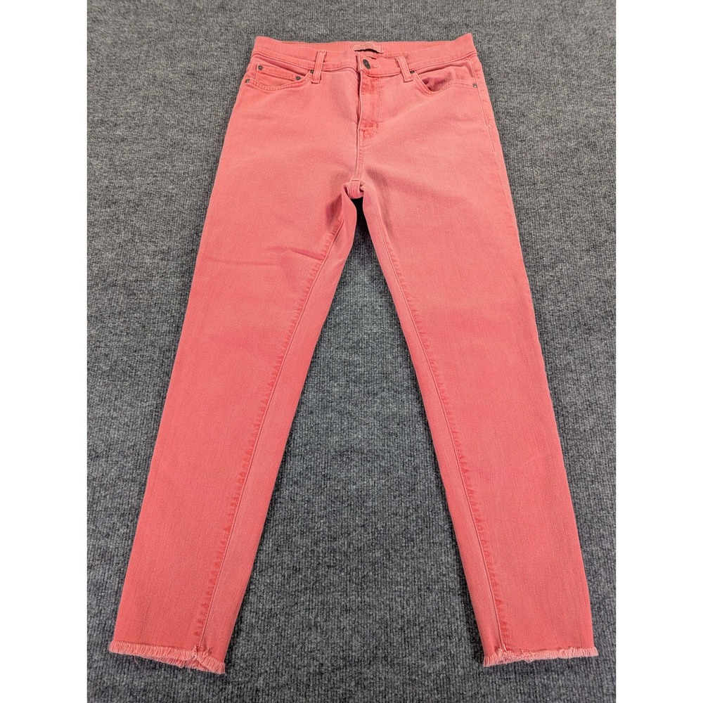 Principle Denim Innovators Gem Coral Pink Raw Hem Side Slit Jeans Size 29